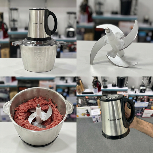 Silver Crest Electric Meat Grinder & Chopper |800W Motor | 3L | 4 Blades!