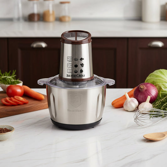 Silver Crest 3L Electric Chopper | Heavy-Duty 500W Motor | 4-Blade !