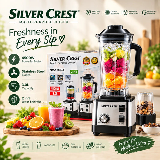 Silver Crest 2-in-1 Multifunction Kitchen Blender | Silver Body!