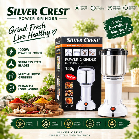 Silver Crest Power Grinder 150g | 1000W Motor| Electric Spice & Coffee Grinder!
